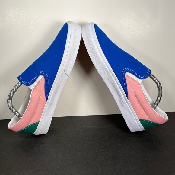 NEW Vans Classic Slip On Retro Court Multi Color Skate Sneakers - Picture 6 of 8